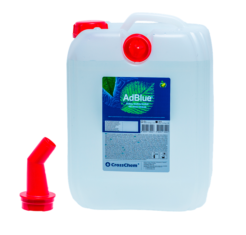 Рідина AdBlue CROSSCHEM ліцензована, пластикова каністра з носиком, ДСТУ ISO 22241/DIN 70070, 10 л